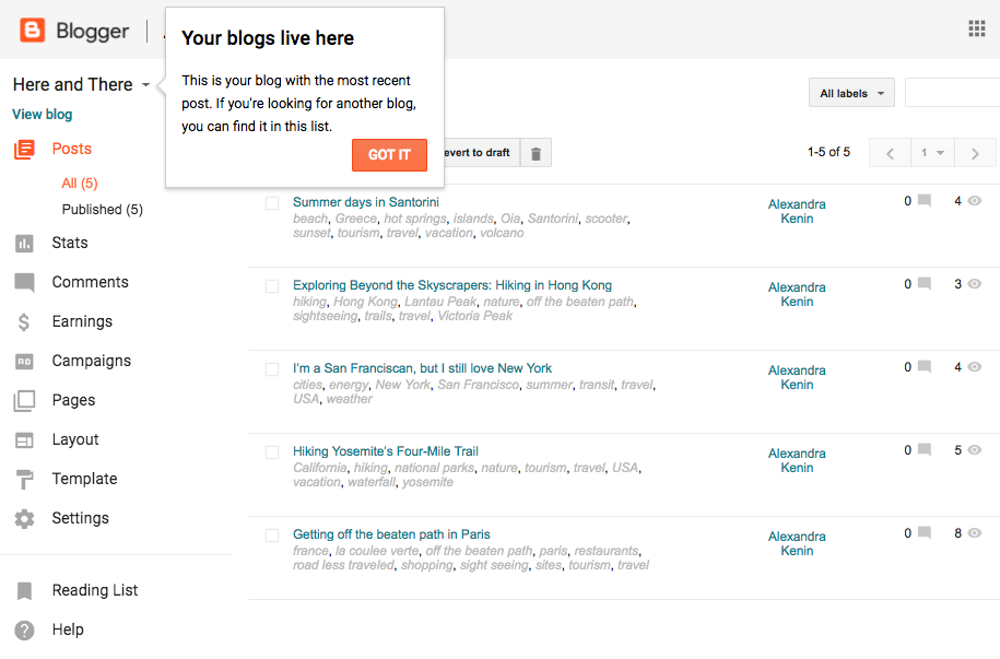 A first few tweaks towards a bigger Blogger